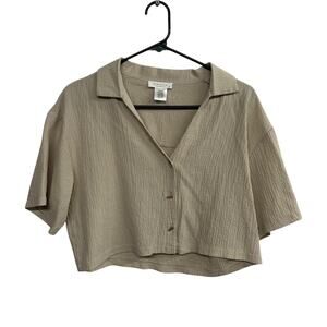 Minimalist‎ Neutral Textured Top Kirious Los Angeles Chic Size M